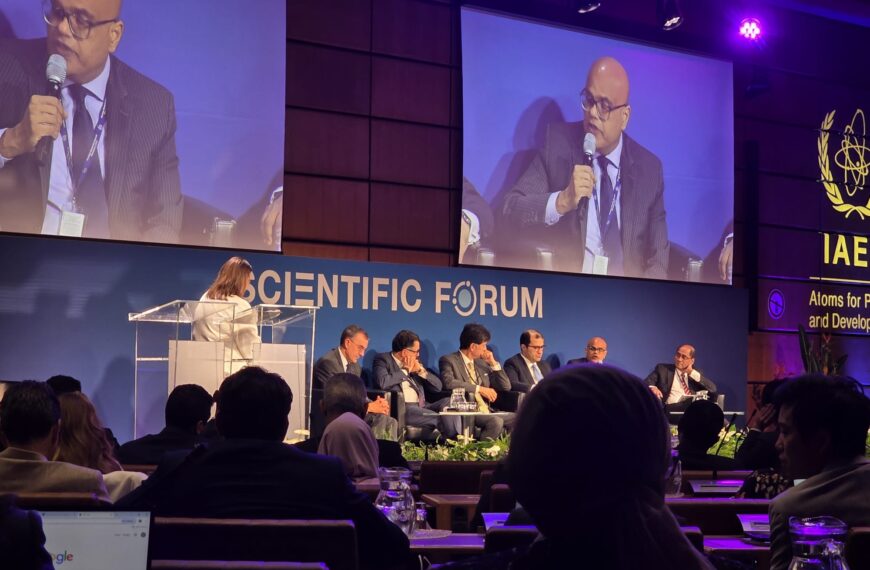 Ambassador Pakistan Mohammad Kamran Akhtar Speaking at the IAEA Scientific Forum in Vienna Austria.
